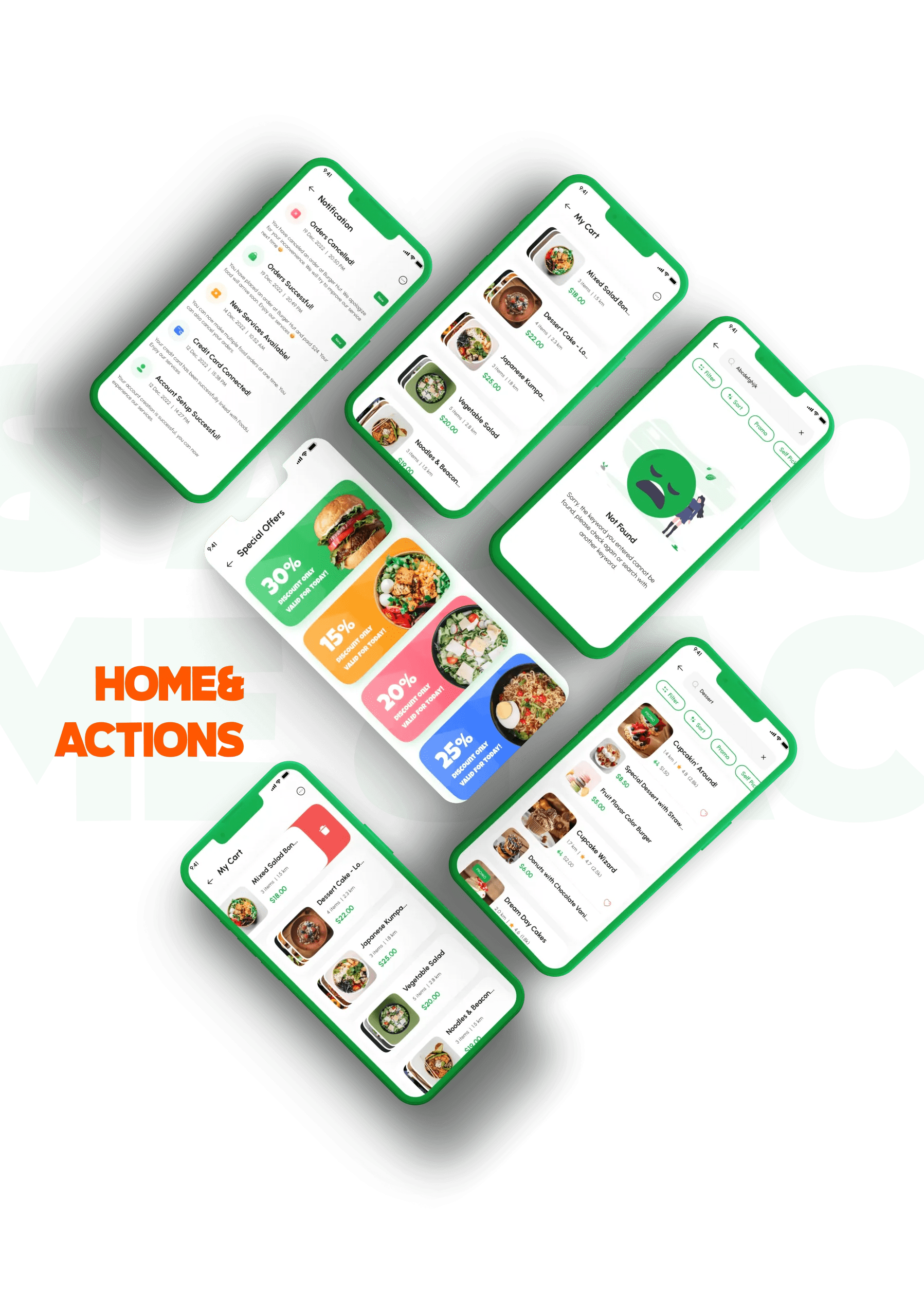 Cart, search & notifications